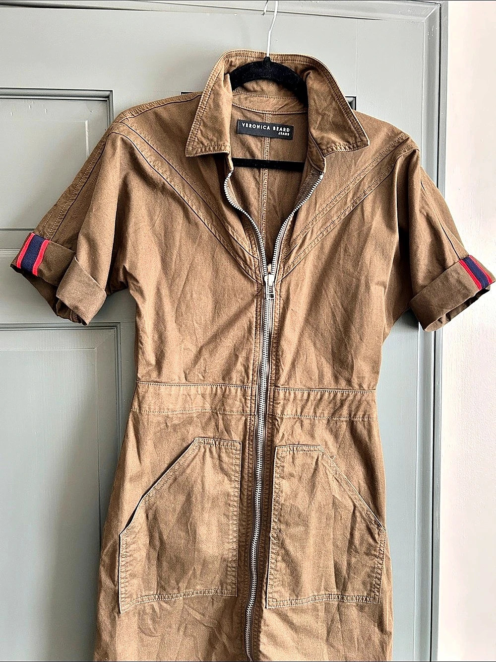 Veronica Beard Utility Romper Brown XS
